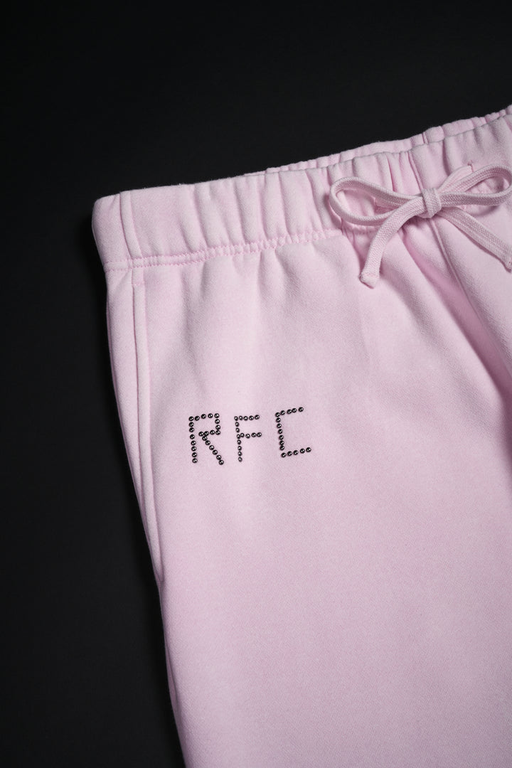 Concrete Sin Wide Leg Fleece Pants in Sun Wash Baby Pink