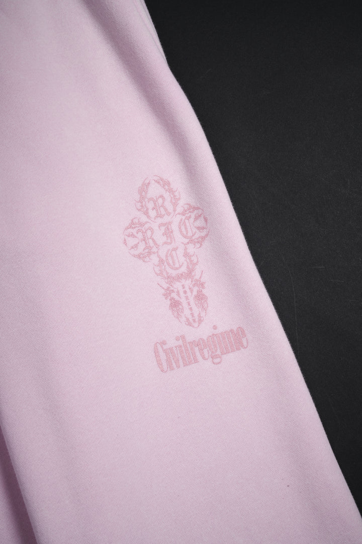 Concrete Sin Wide Leg Fleece Pants in Sun Wash Baby Pink