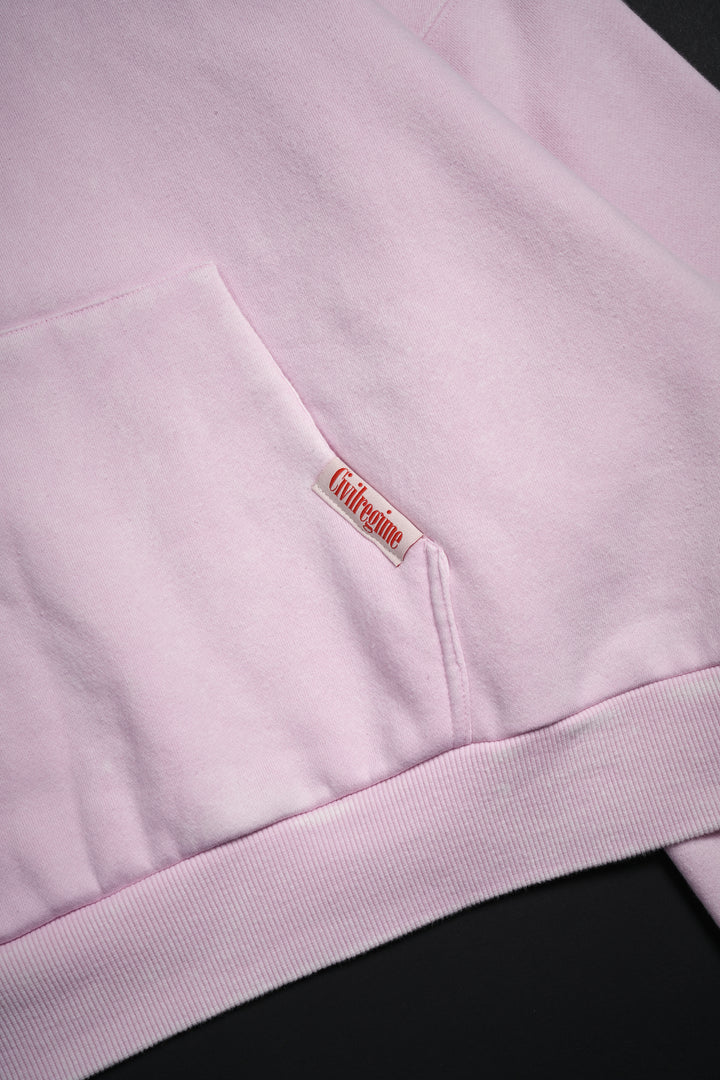 Concrete Sin Odin Oversized Cropped Hoodie in Sun Wash Baby Pink
