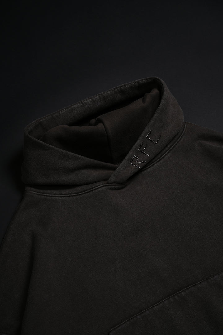 Concrete Sin Odin Oversized Cropped Hoodie in Sun Wash Brown