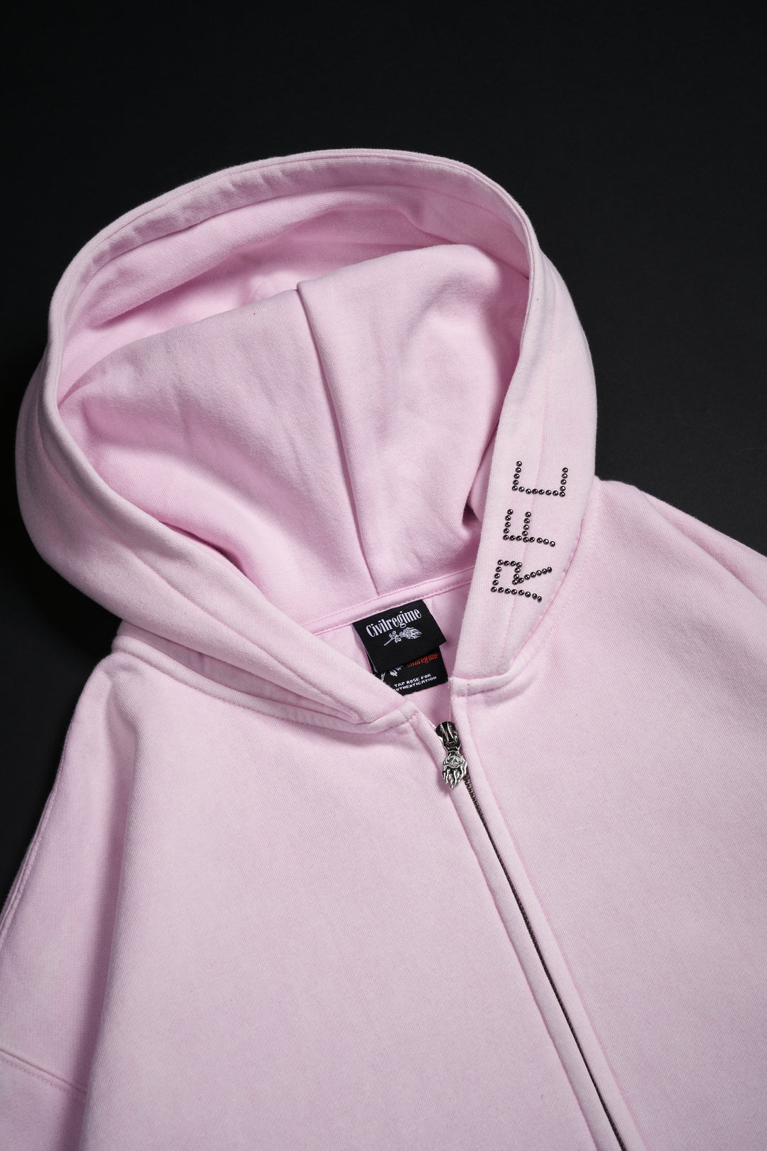 Concrete Sin Zip Up Hoodie in Sun Wash Baby Pink