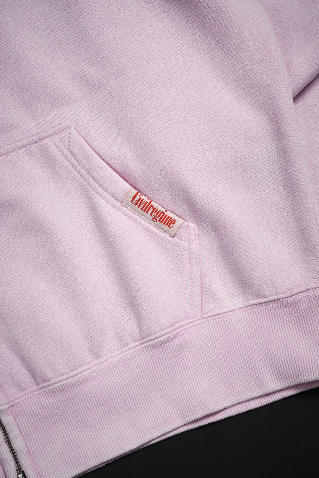 Concrete Sin Zip Up Hoodie in Sun Wash Baby Pink