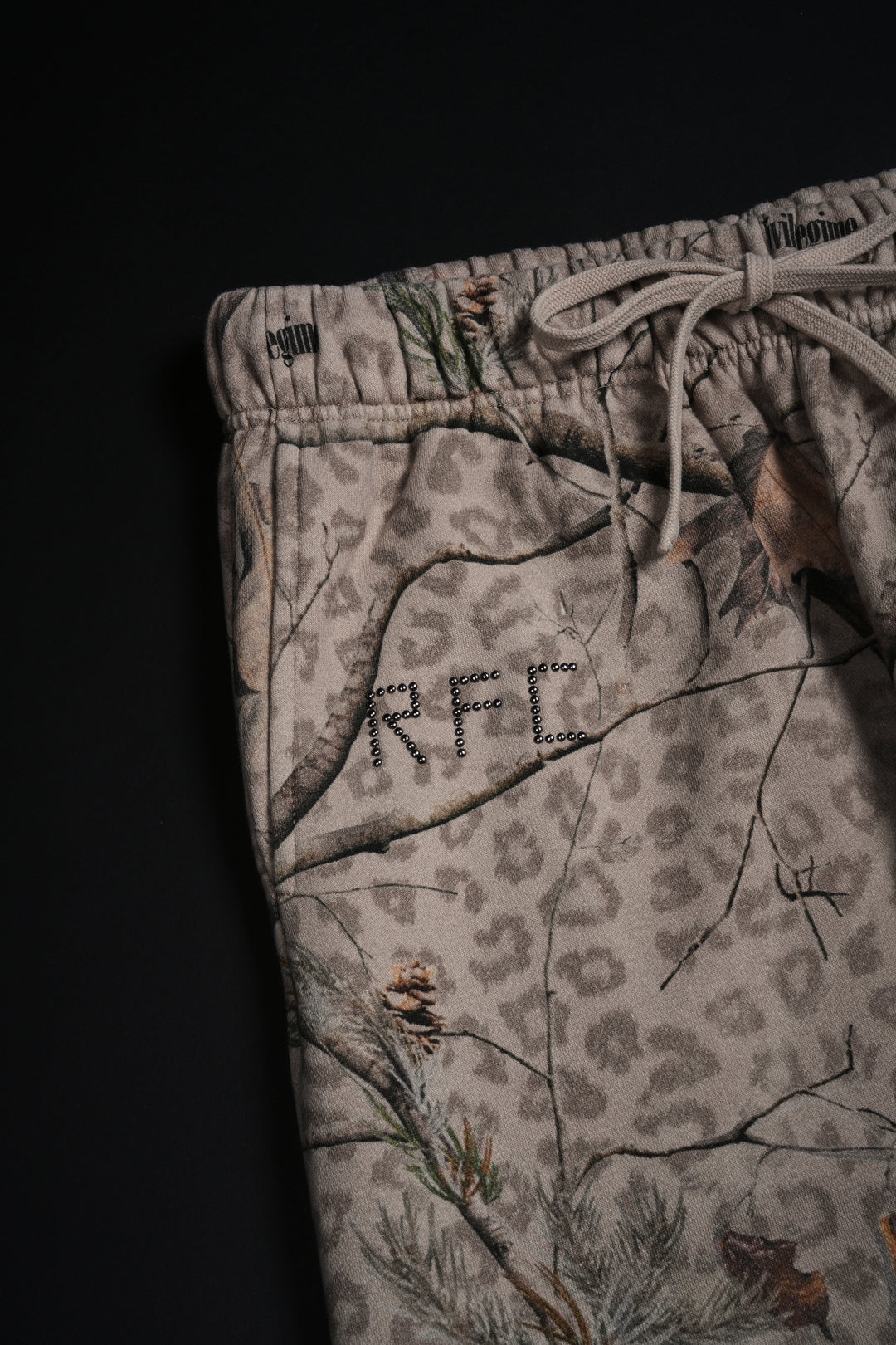 Concrete Sin Wide Leg Fleece Pants in Sun Wash Real Leopard Camo