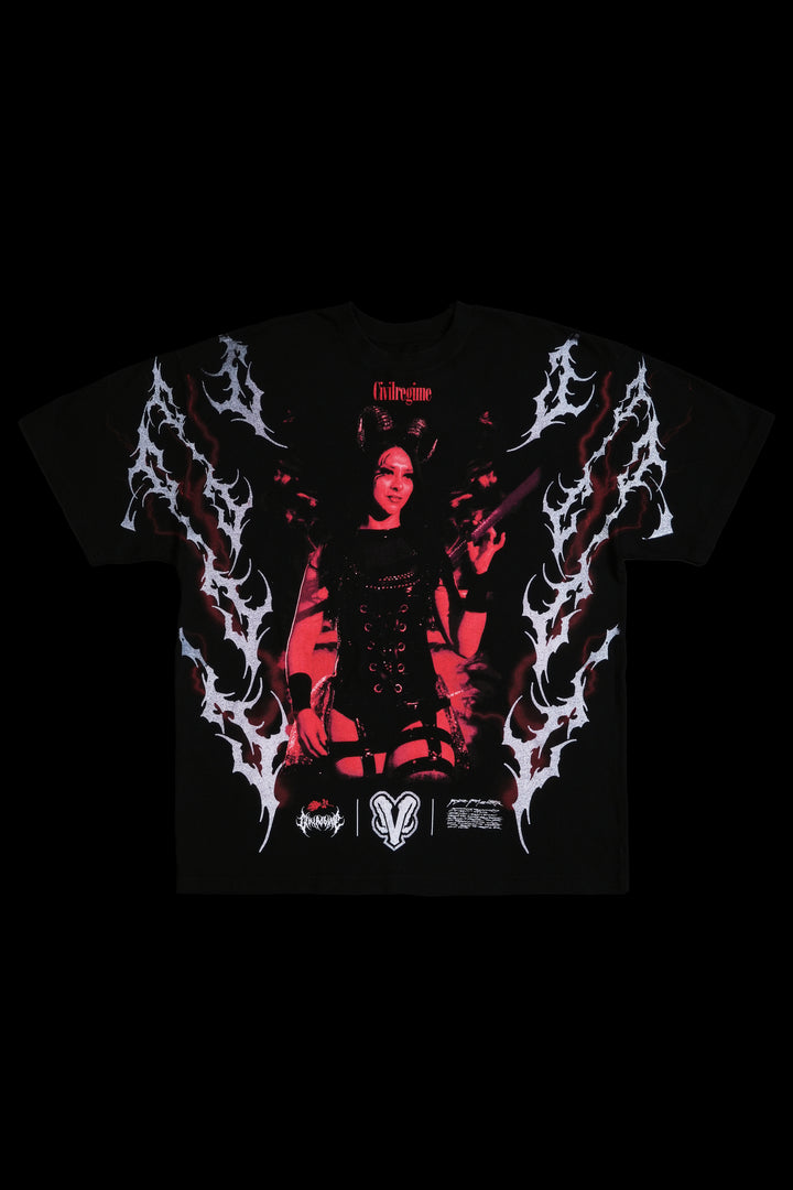 Red Dungeon American Classic Oversized Tee in Black