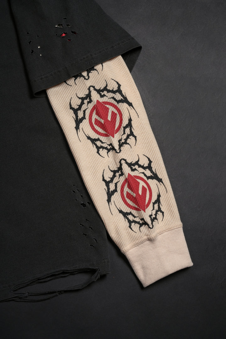 Malice Incarnate Twofer Thermal Sleeves in Vintage Ashes/Butter