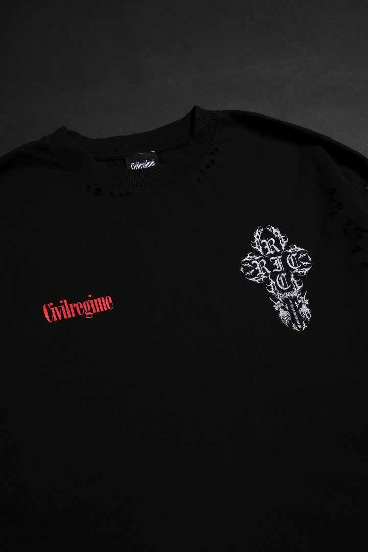 Darkness In My Bones Twofer Thermal Sleeves in Black/Butter