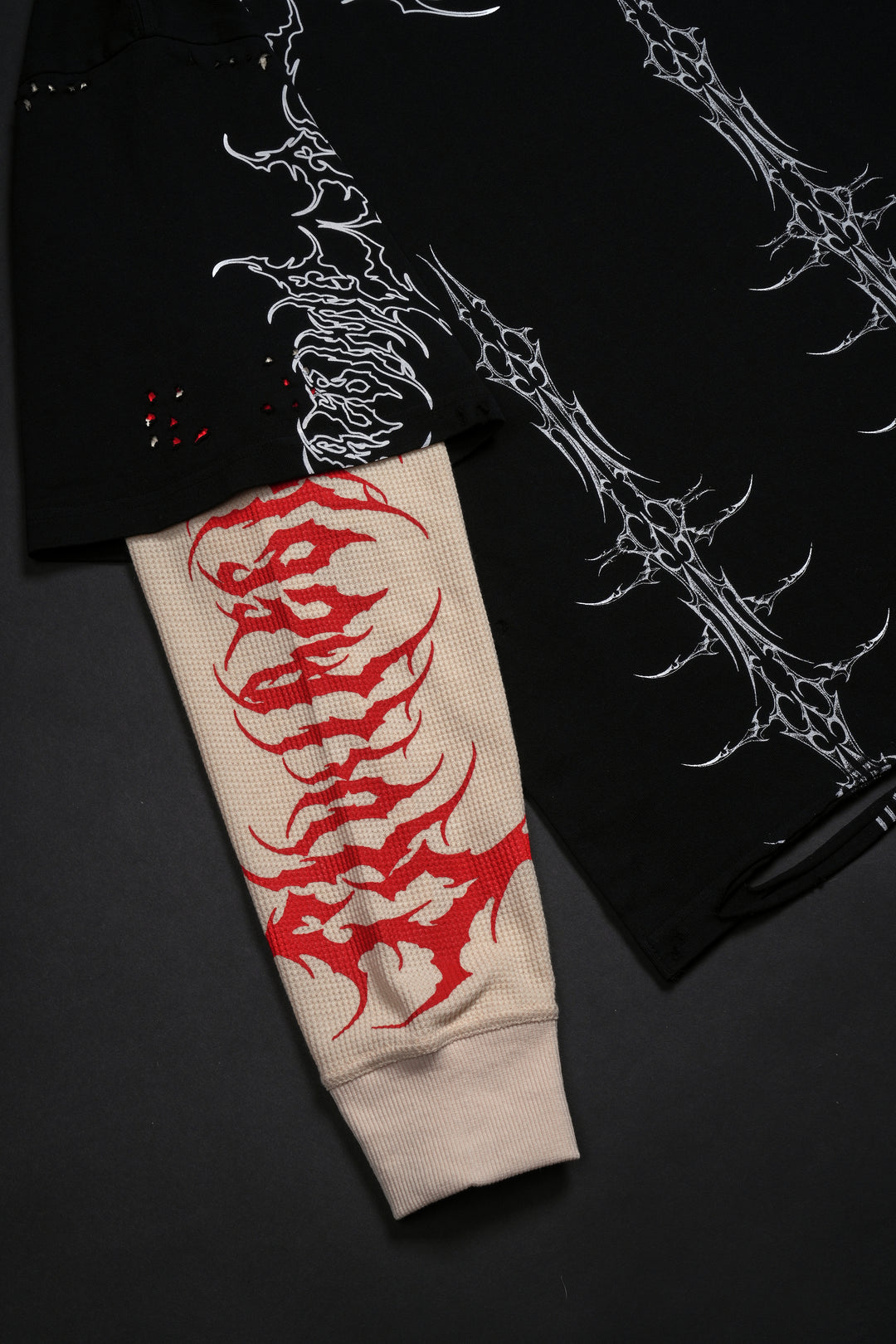 Darkness In My Bones Twofer Thermal Sleeves in Black/Butter