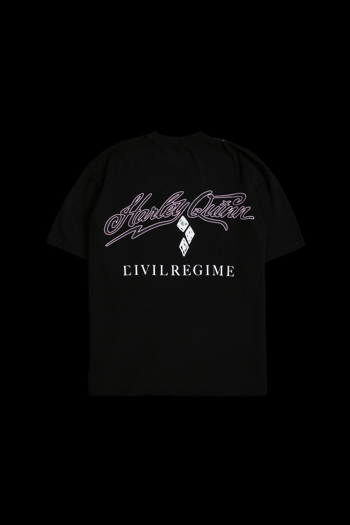 Twisted Romance American Classic Oversized Tee in Black