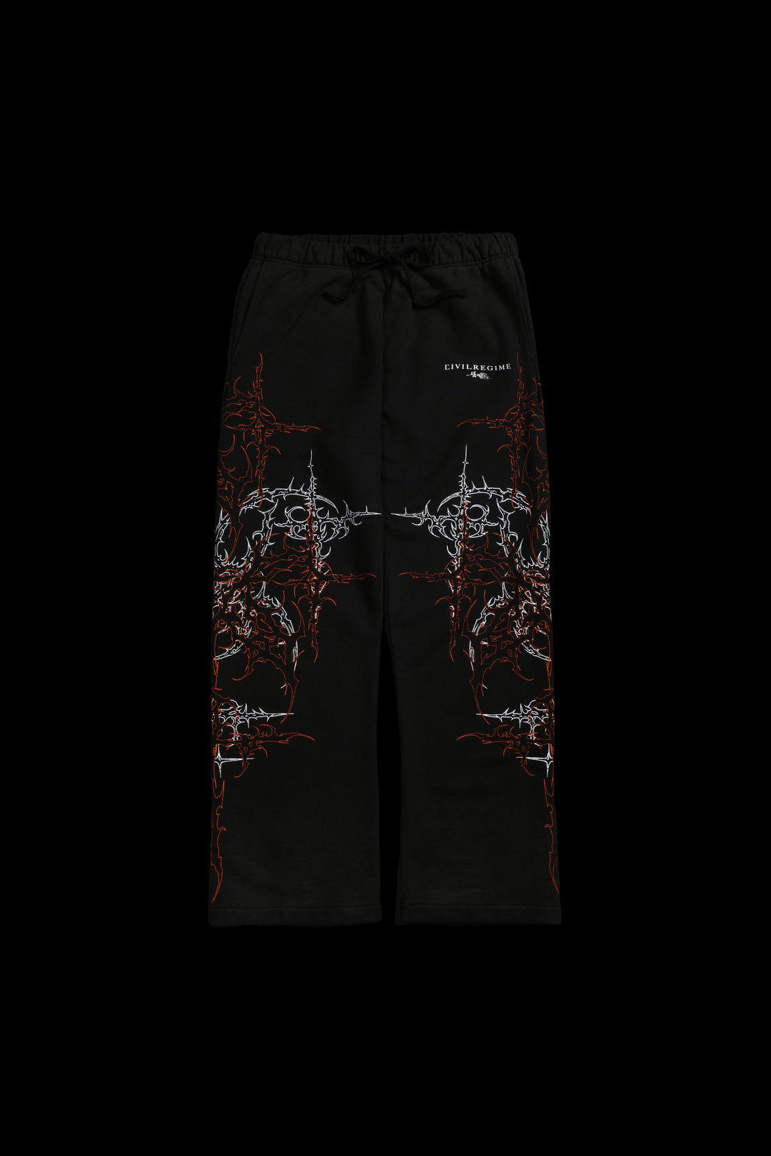 Lucid Eternal Wide Leg Fleece Pants in Vintage Black/Hallow Orange