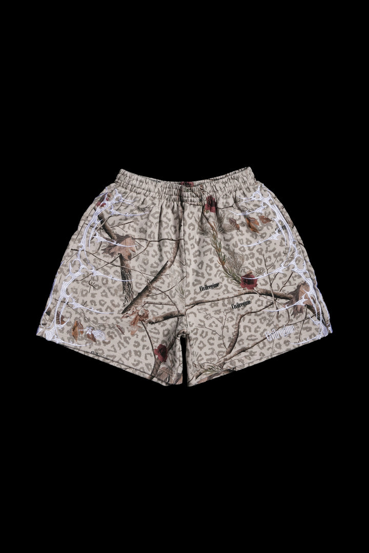 Core Brigade Baggy Shorts in Real Leopard Camo