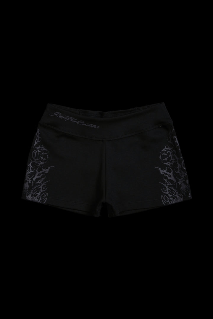 Rose Amore Laced Up Rose Shorts in Black