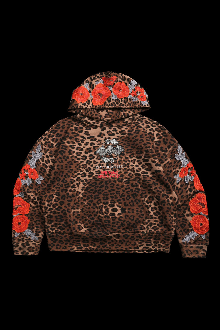 Wild Roses Forever Hoodie in Leopard
