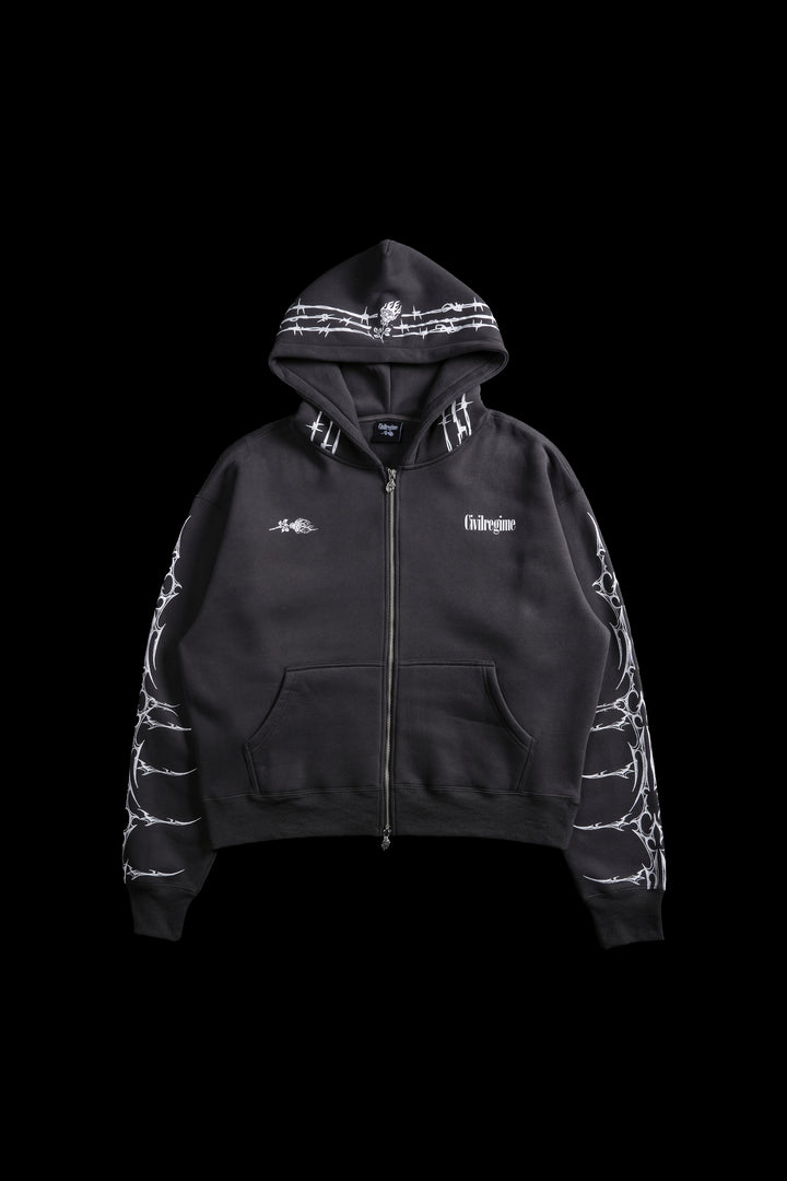 Core Brigade Zip Up Hoodie in Charcoal