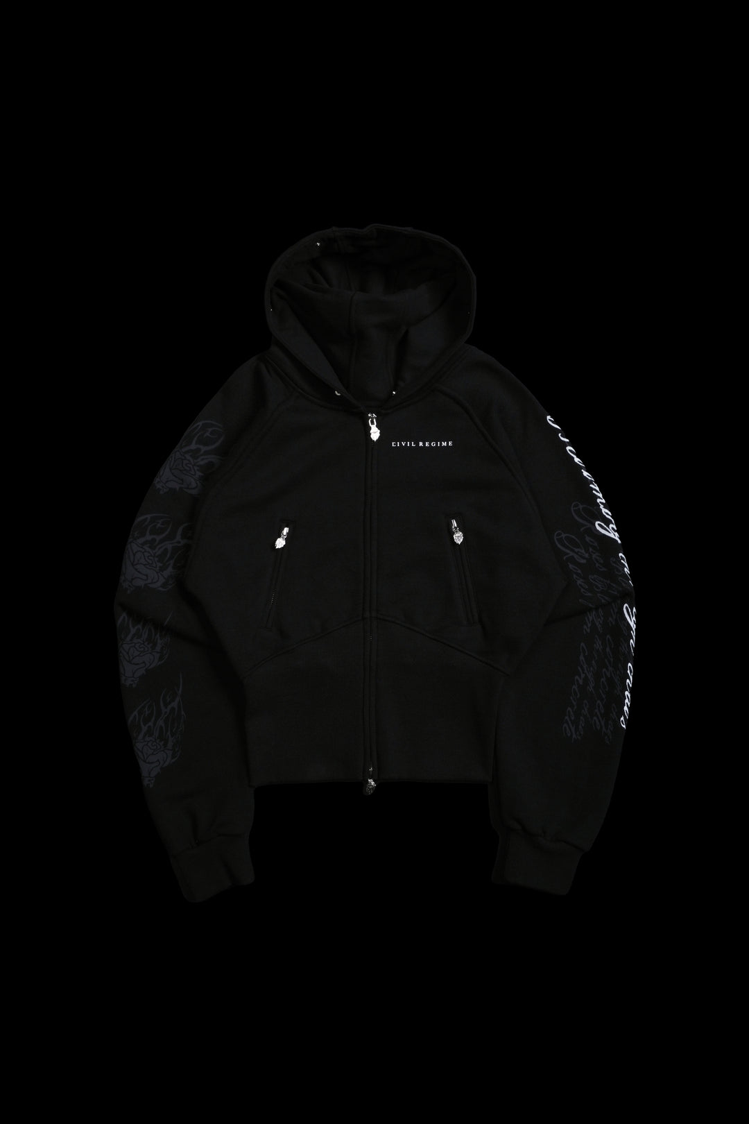 Deadly Alliance Angel Crop Fur Zip Up Hoodie in Black