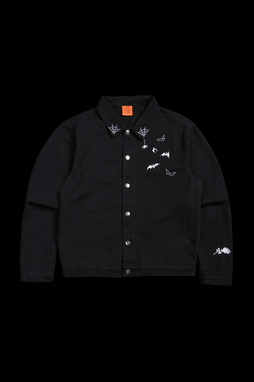 Nightmare Rose Raw Denim Jacket in Black