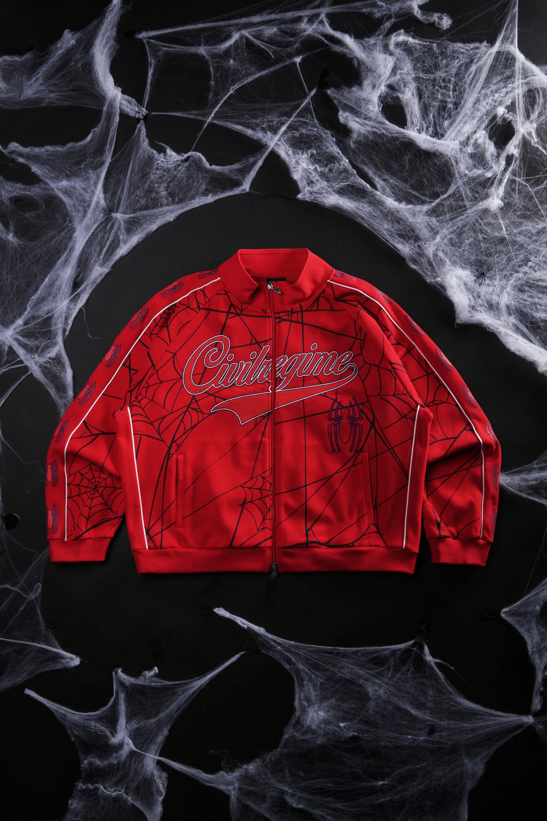 Spider Chaos Civil Track Jacket in E-Red