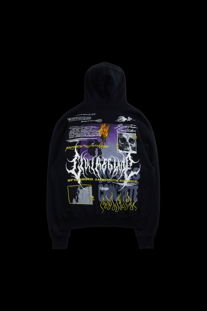 Watch Us Burn Snap Hoodie in Black