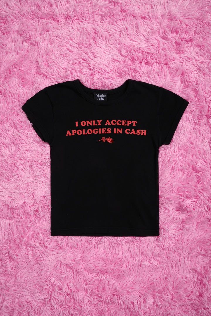F*ck You Pay Me Baby Tee in Black