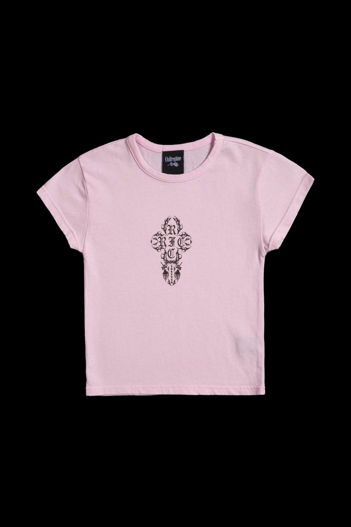 Concrete Sin Baby Tee in Sun Wash Baby Pink