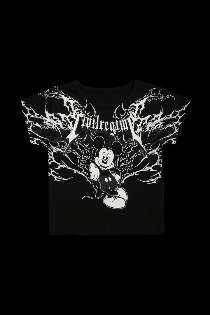 Civil Mickey Baby Tee in Black