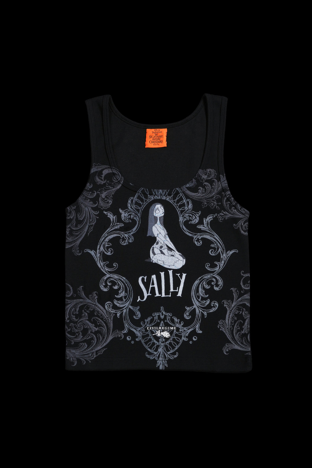 Sally Sweetheart Cropped Ribbed Tank in Black