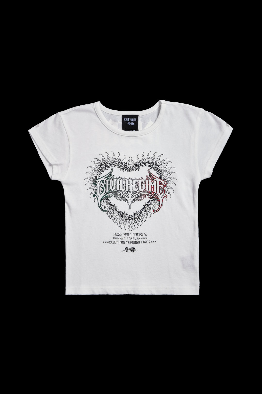 Corazon Fuerte Baby Tee in White