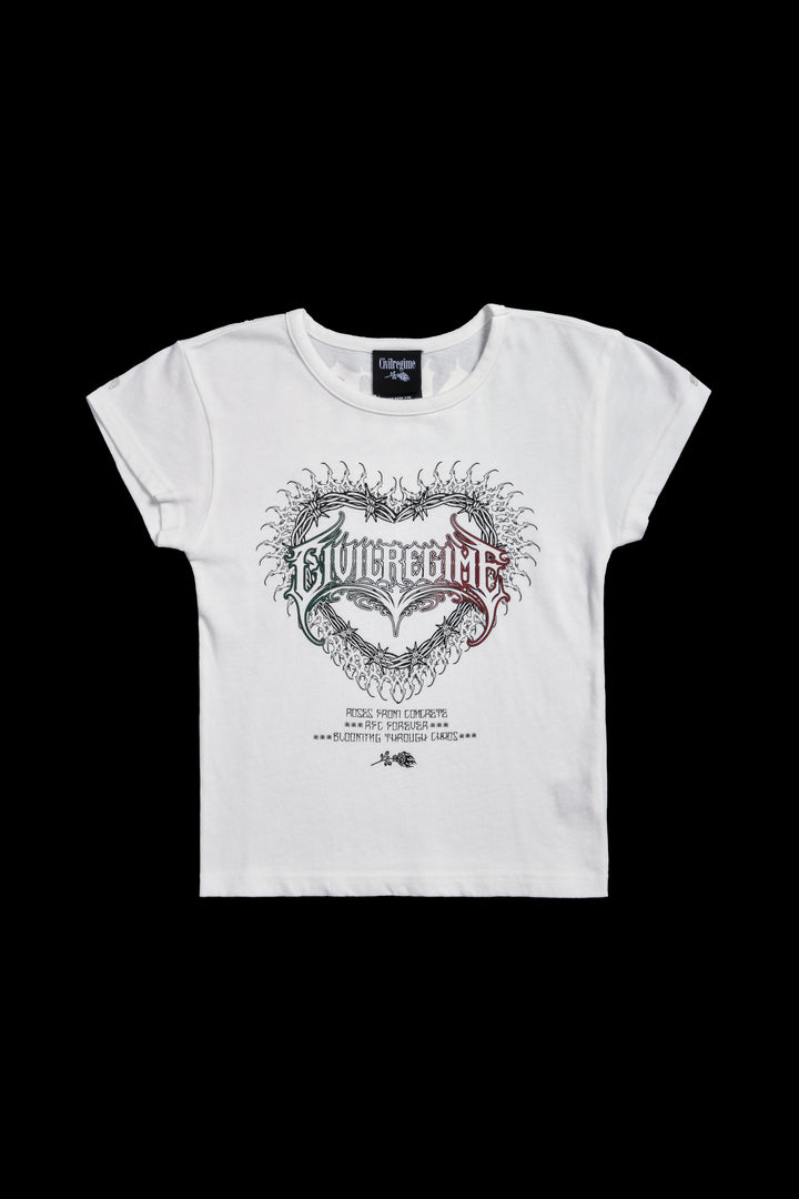 Corazon Fuerte Baby Tee in White