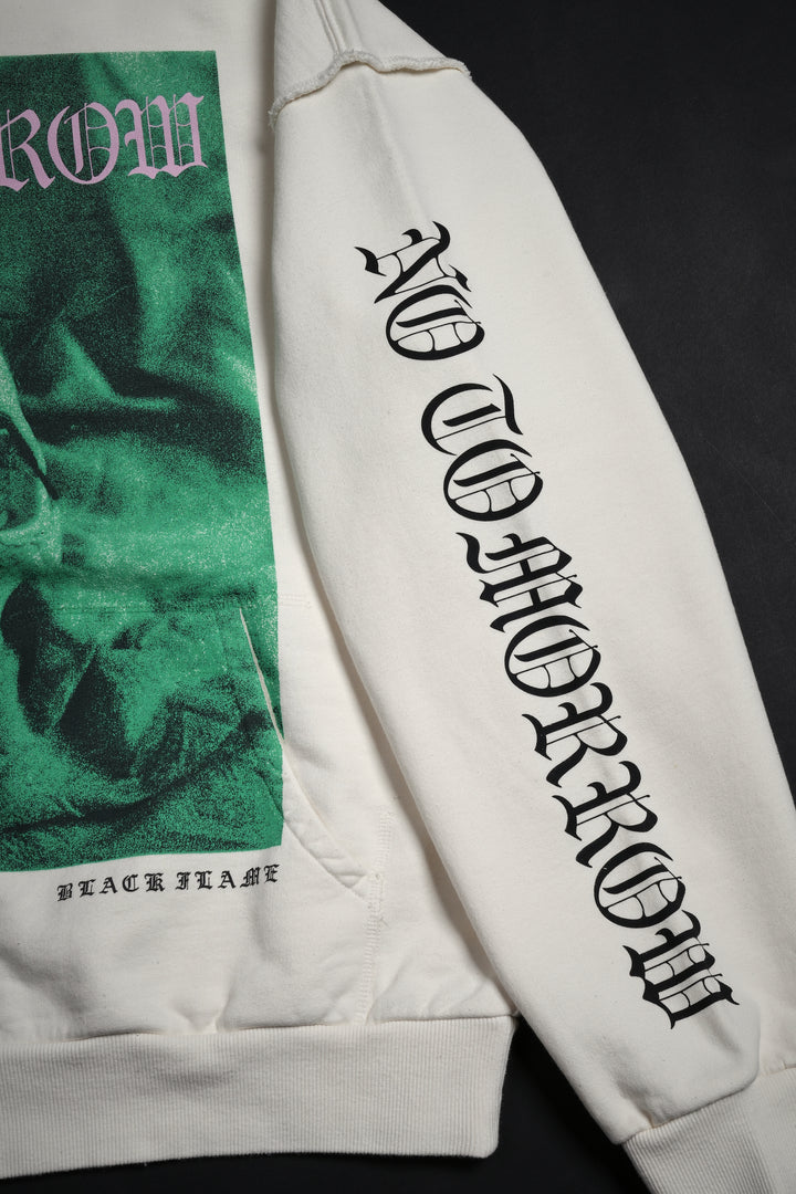 Crawling Out Civil Zip Up Hoodie in Bleached Ivory