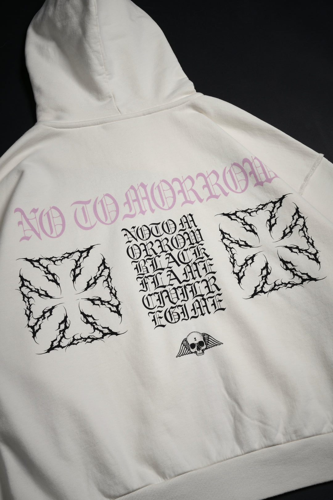 Crawling Out Civil Zip Up Hoodie in Bleached Ivory