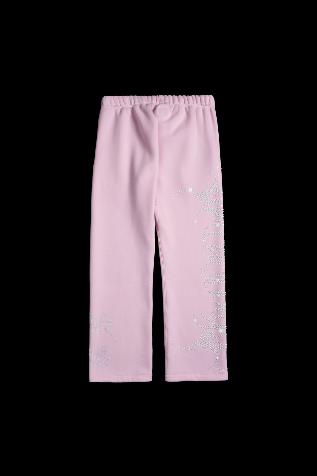 Concrete Stone Wide Leg Fleece Pants in Baby Pink