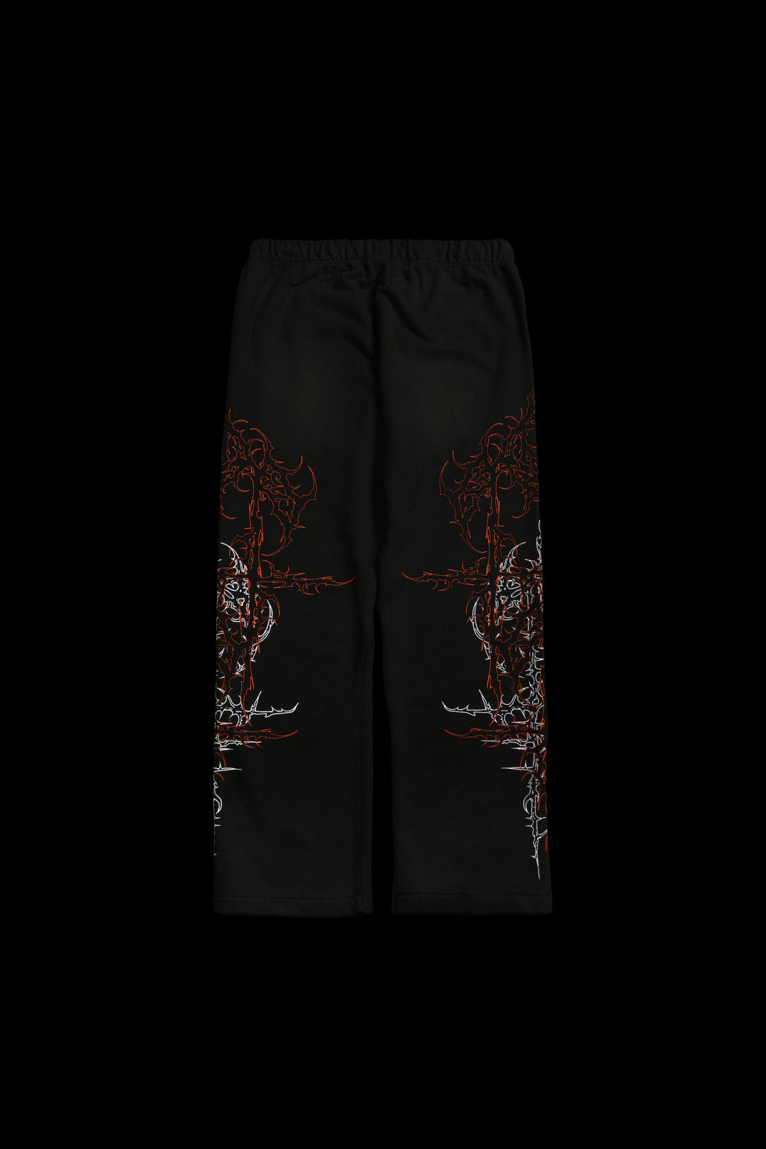 Lucid Eternal Wide Leg Fleece Pants in Vintage Black/Hallow Orange