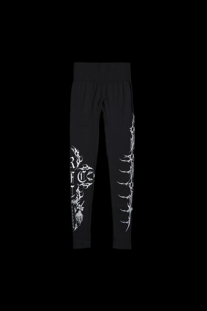 Sinister Bloom Kelly Seamless Scrunch Leggings in Black