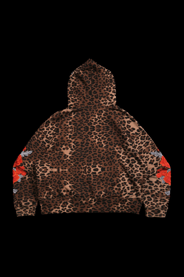 Wild Roses Forever Hoodie in Leopard
