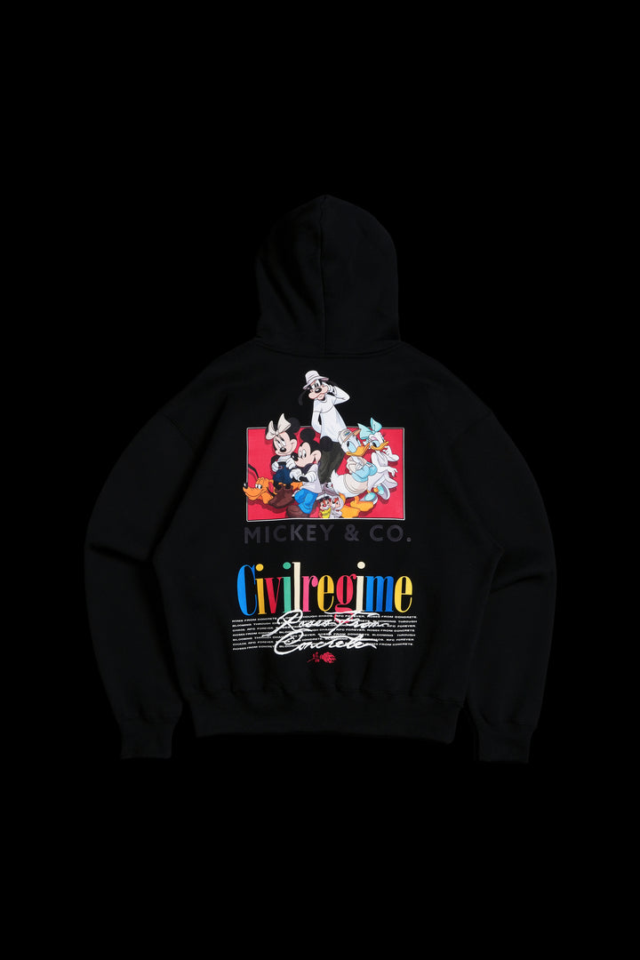 Mickey And Friends Regime Hoodie in Black