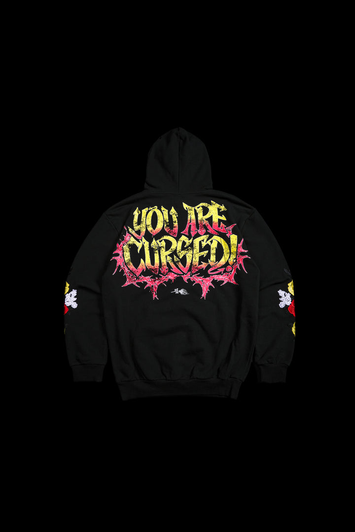 Cursed Forever Indie Rose Hoodie in Black