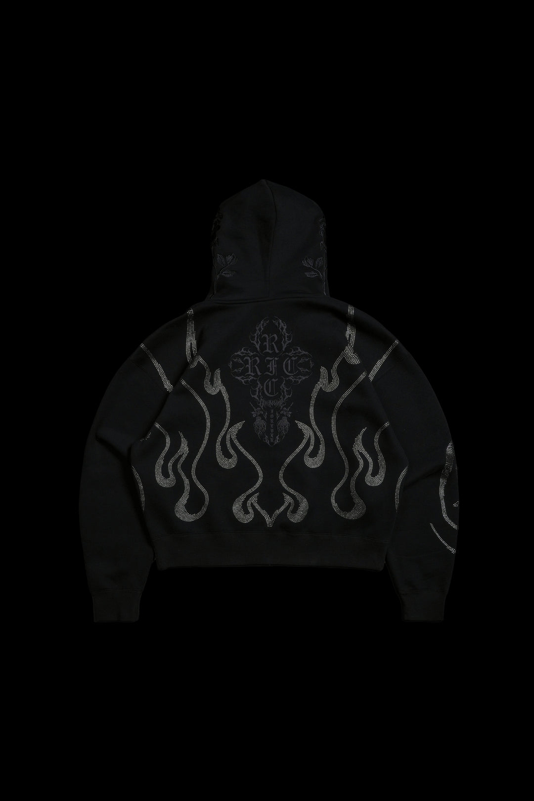Trail Of Ashes Zip Up Hoodie in Black