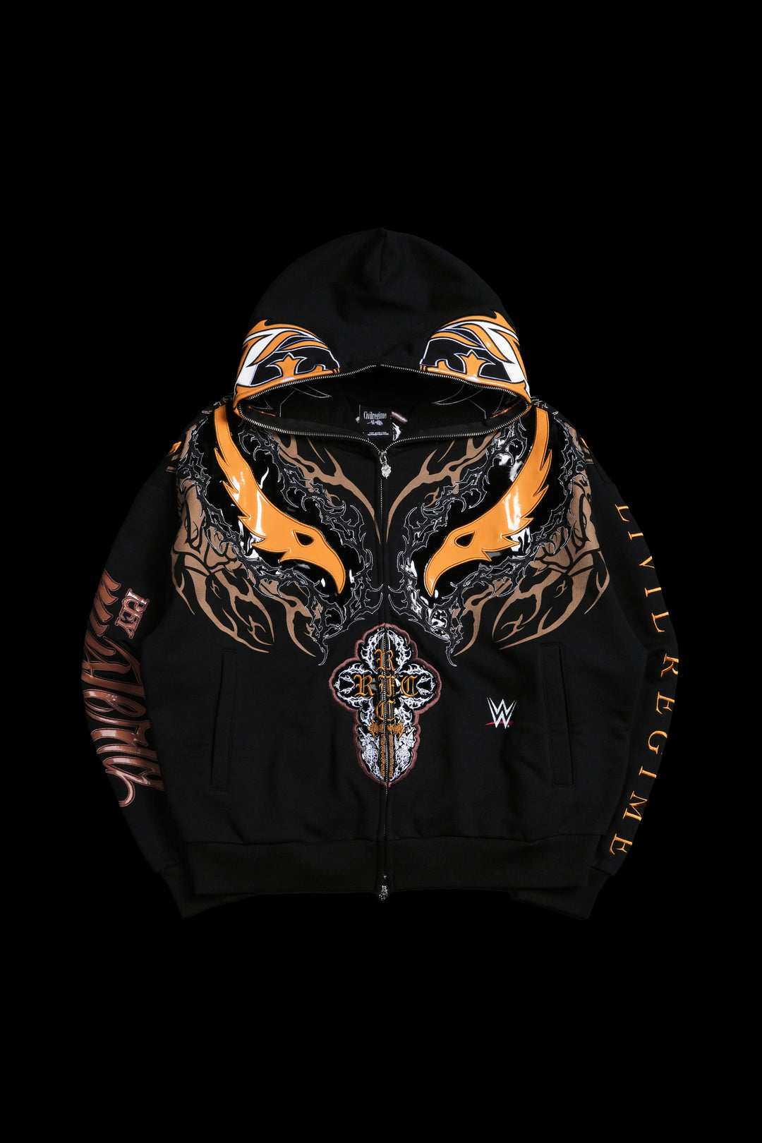 Oro Mysterio Full Zip Up Hoodie in Black
