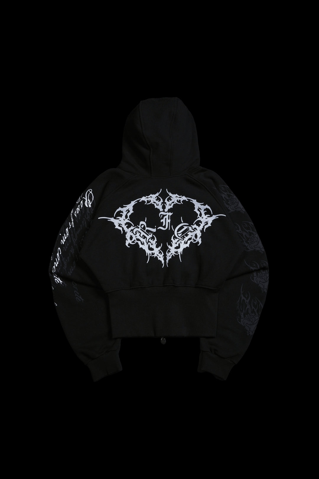 Deadly Alliance Angel Crop Fur Zip Up Hoodie in Black
