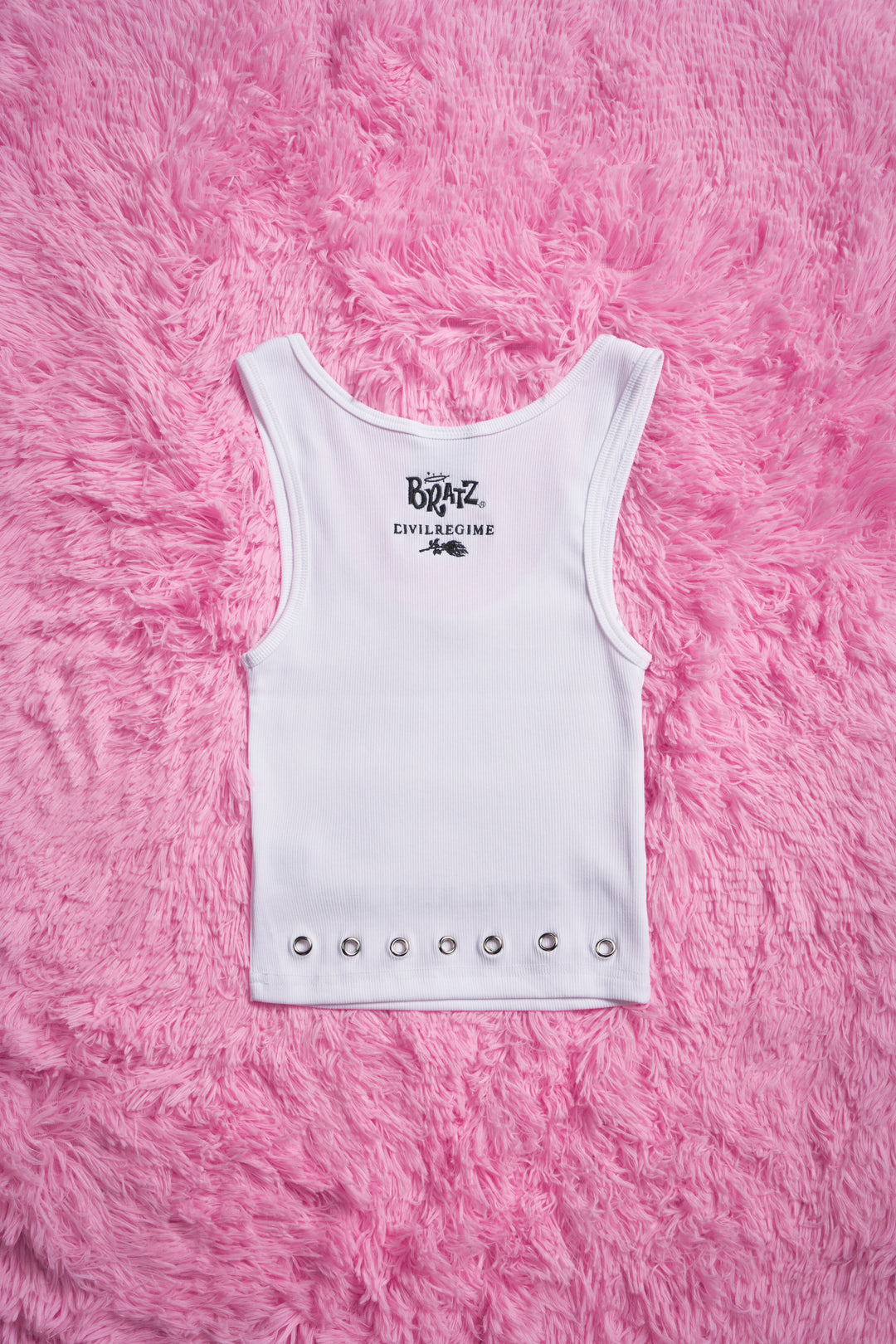 Glossed Up Cropped Ribbed Tank in White