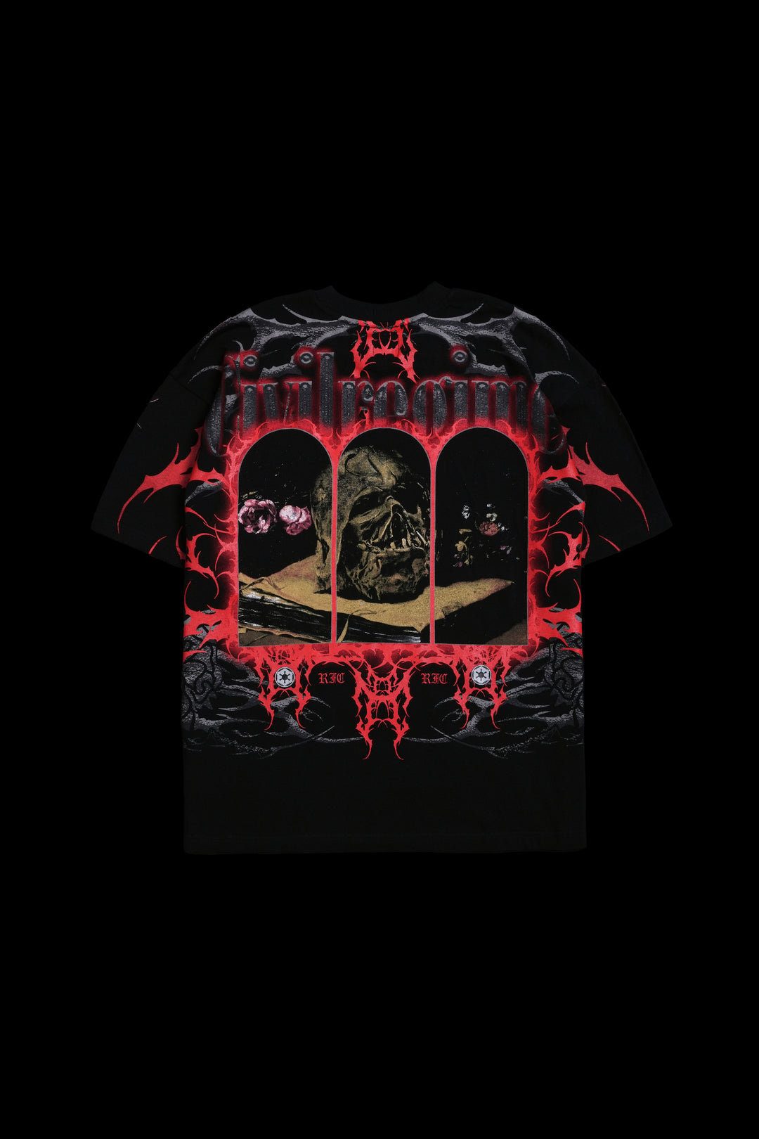 Fallen Star American Classic Oversized Tee in Black