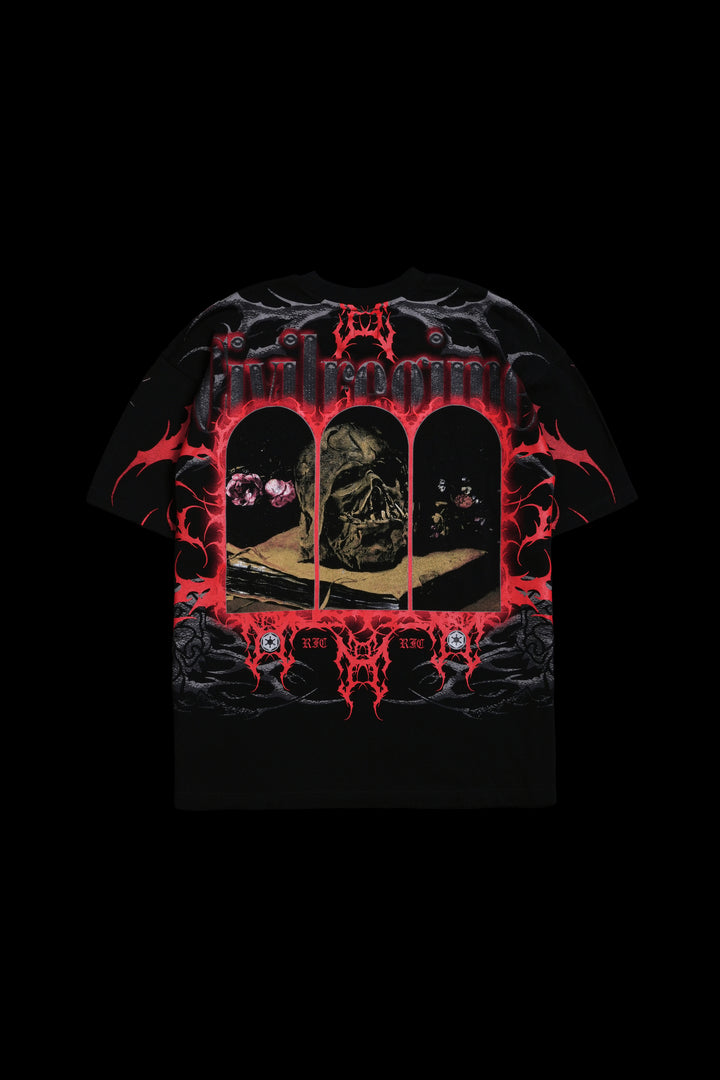 Fallen Star American Classic Oversized Tee in Black