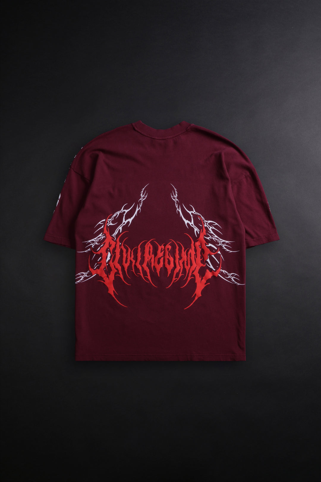 Blood In The Veins American Classic Oversized Tee in Oxblood