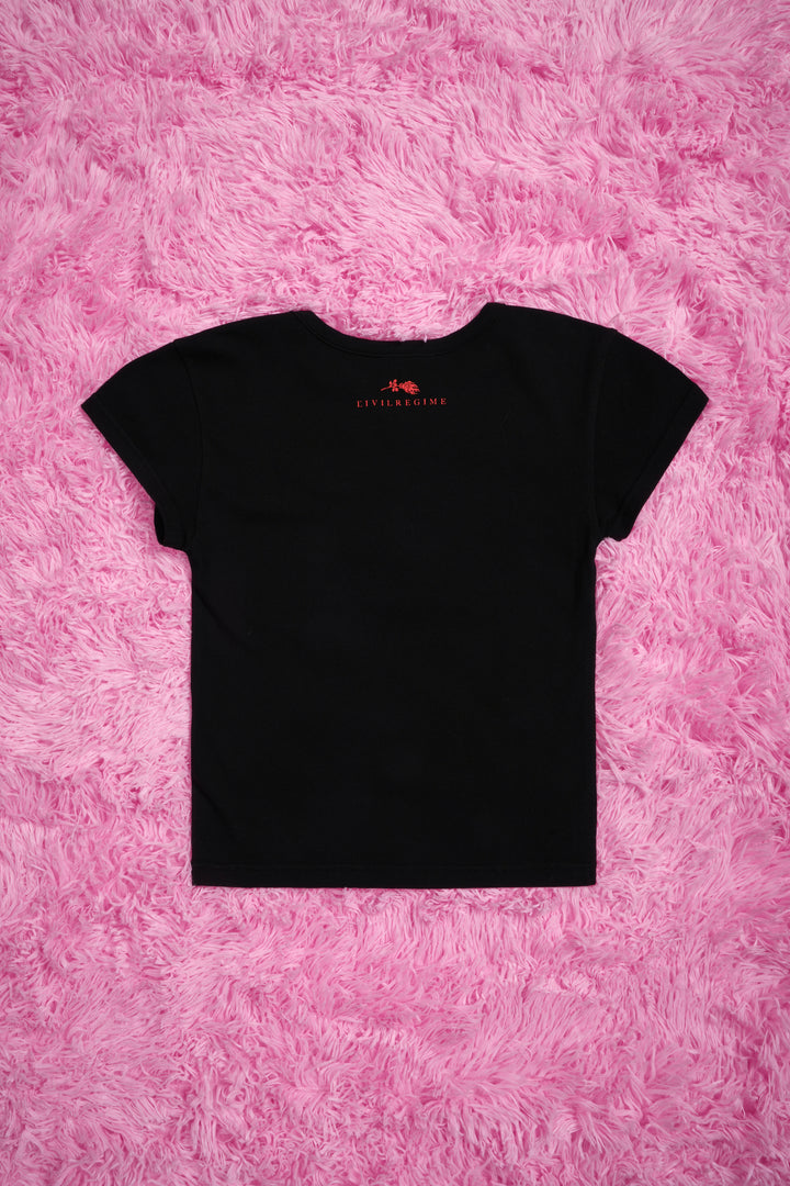 F*ck You Pay Me Baby Tee in Black