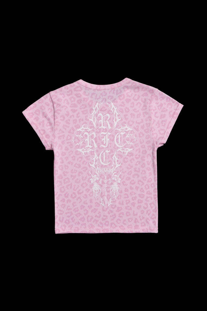 Thorns With Grace Baby Tee in Baby Pink Cheetah