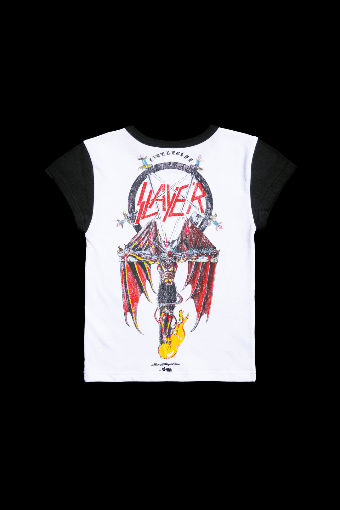 Forbidden Rituals Baby Tee in White/Black