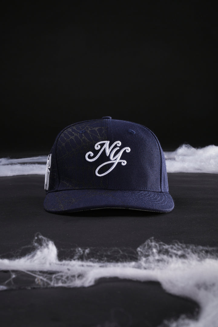 New York Webs Fitted Hat in Navy Blue