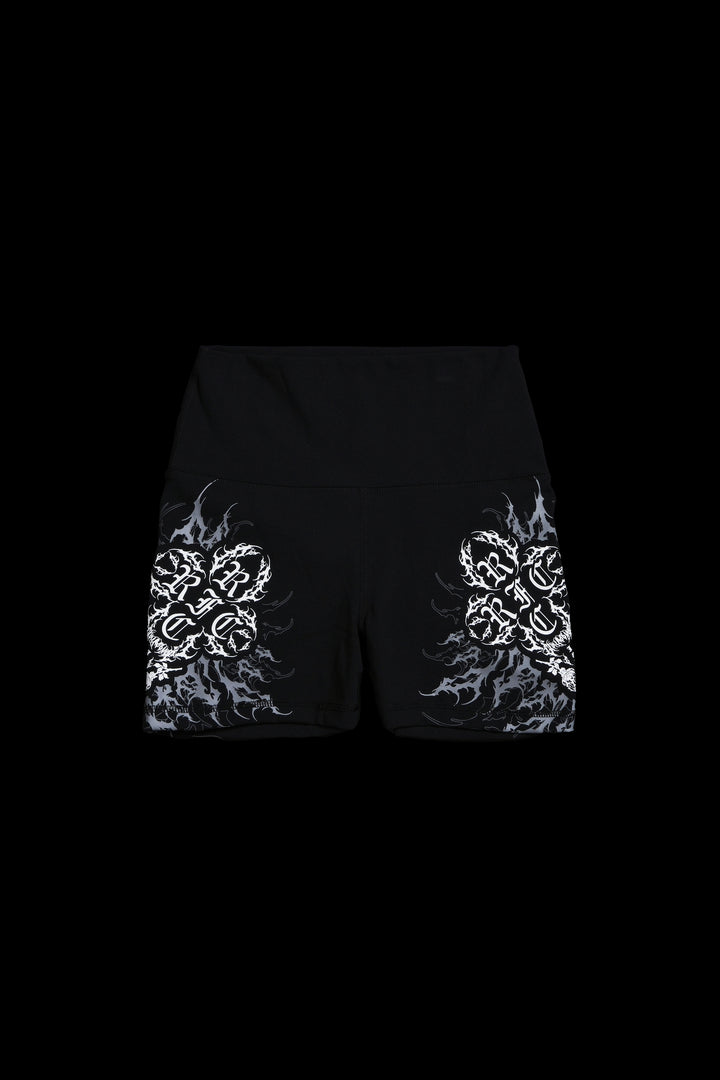 Poison Petals Energy Biker Shorts in Black