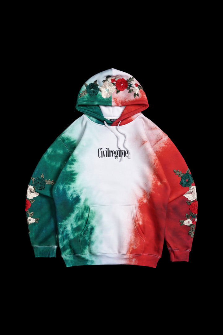 Viva La Rose Indie Classic Hoodie in Deep Green/Butter/Radiant Red