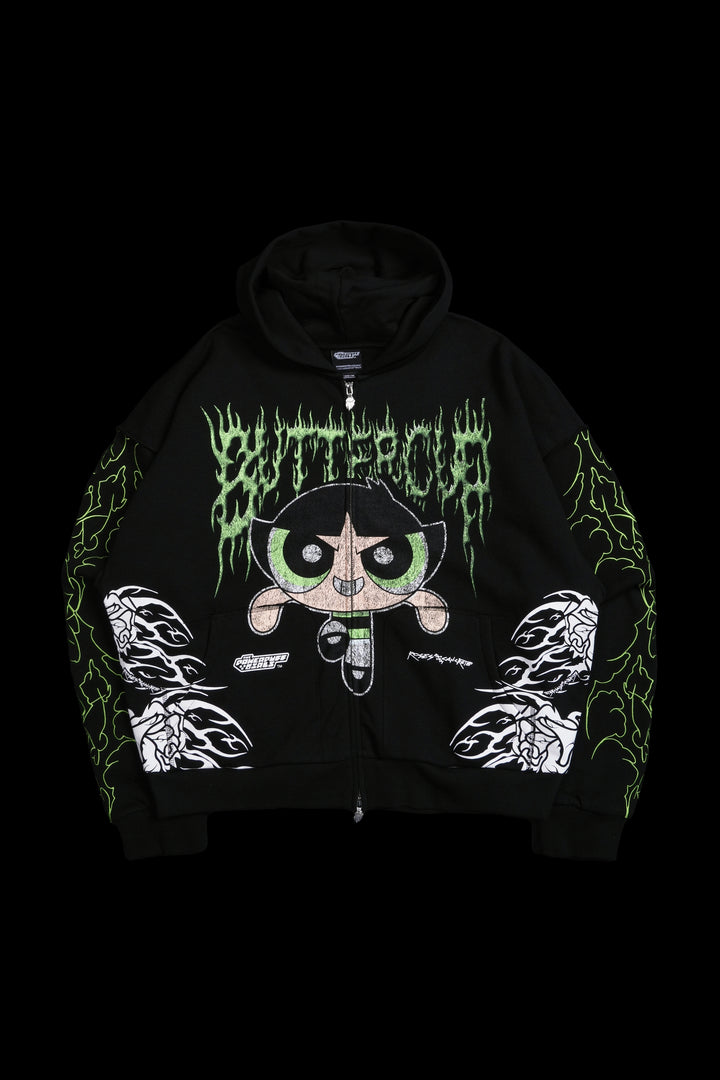 Buttercup Civil Zip Up Hoodie in Black