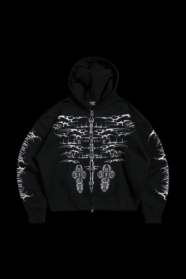 Chaos Regime Zip Up Hoodie in Black